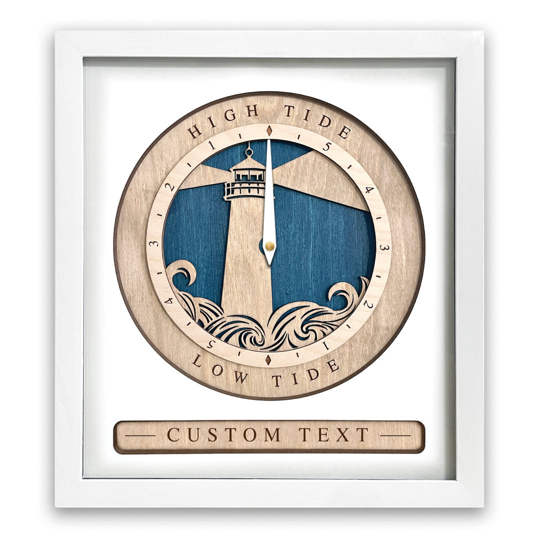 Lighthouse Tide Clock White and Blue
