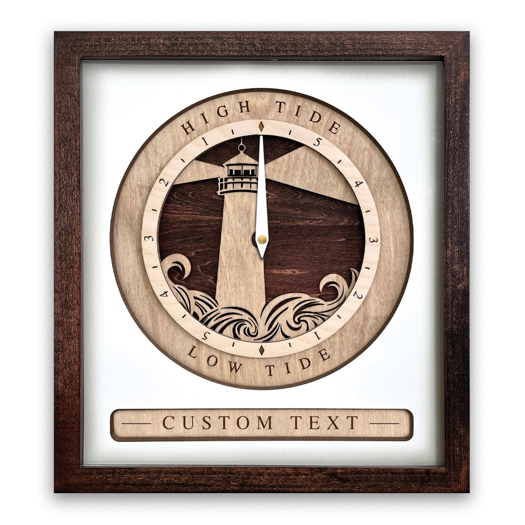 Lighthouse Tide Clock Red Mahogany