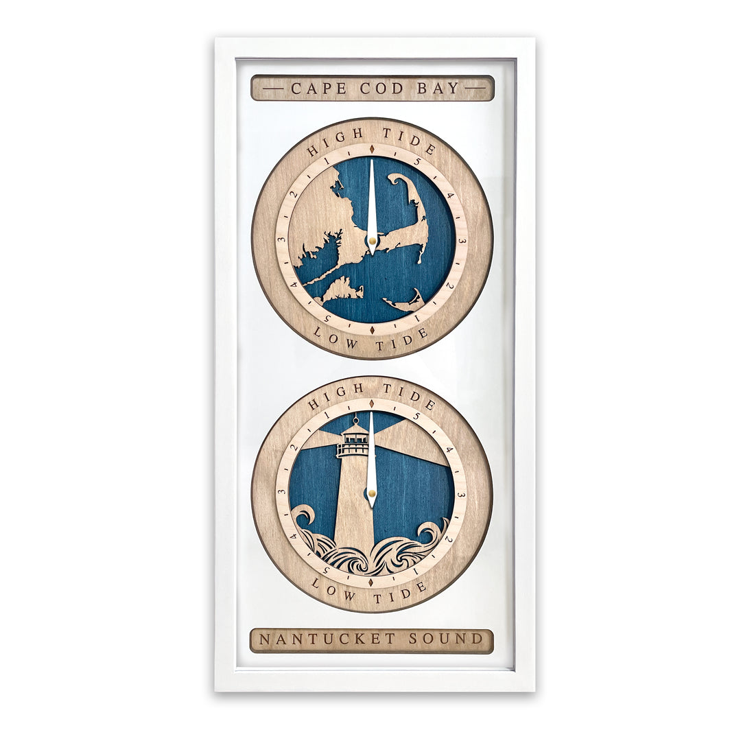 Cape Cod Tide Clocks White and Blue