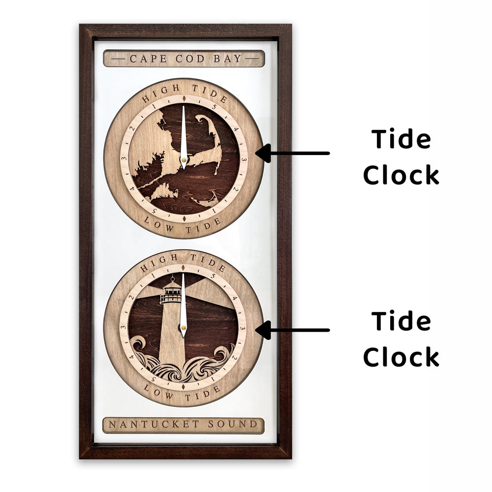 Time and Tide Clock Cape Cod and Lighthouse Design