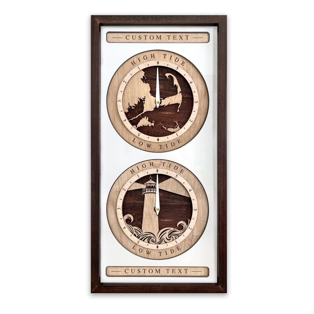 Cape Cod Tide Clocks with Custom Text Red Mahogany