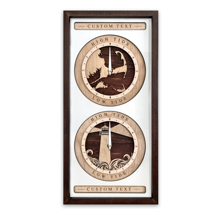 Cape Cod Tide Clocks with Custom Text Red Mahogany