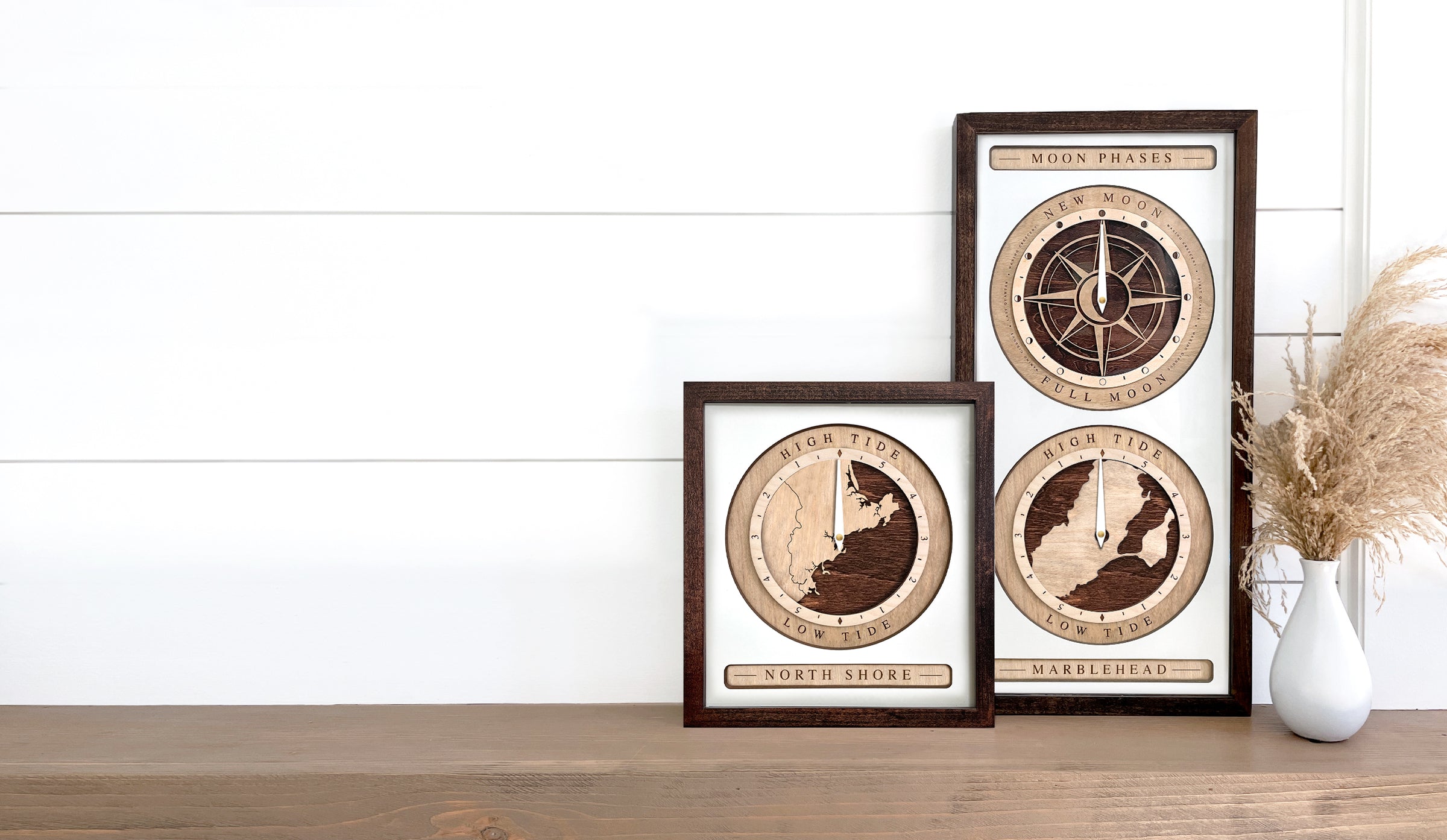 Tide, Moon Phase and Time Clocks