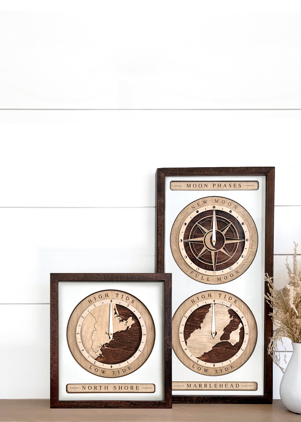 Tide, Moon Phase and Time Clocks