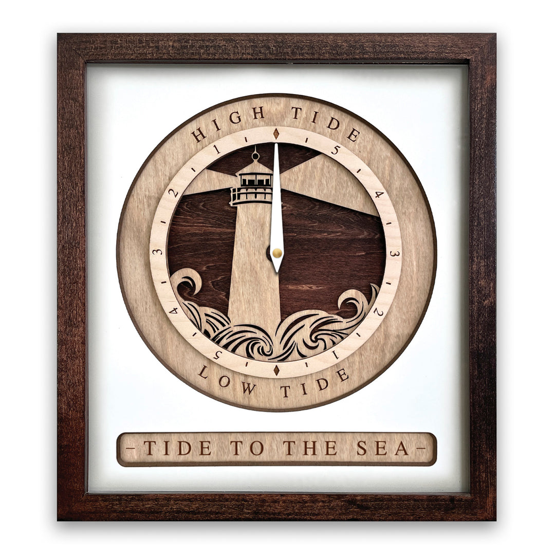Lighthouse Tide Clock Red Mahogany