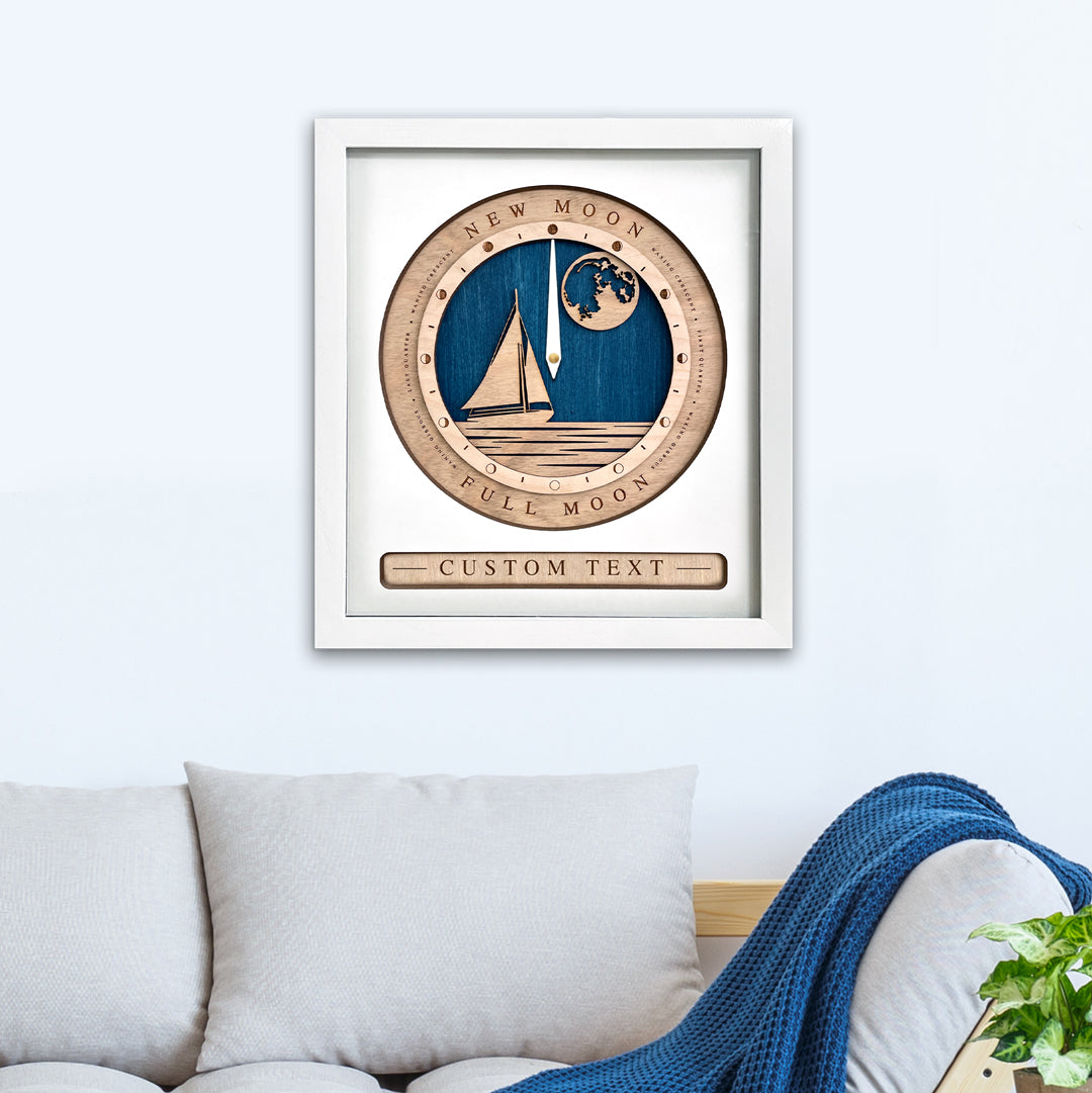 Sloop Sail Boat Moon Phase Clock