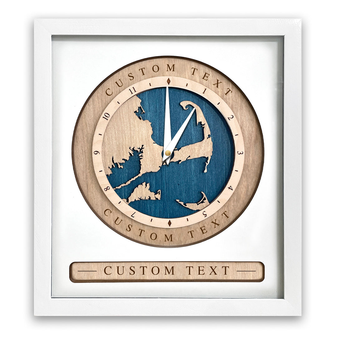 Cape Cod Time Clock White and Blue